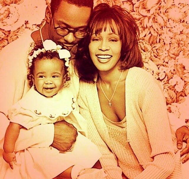 Mała Bobbi Kristina Brown z rodzicami