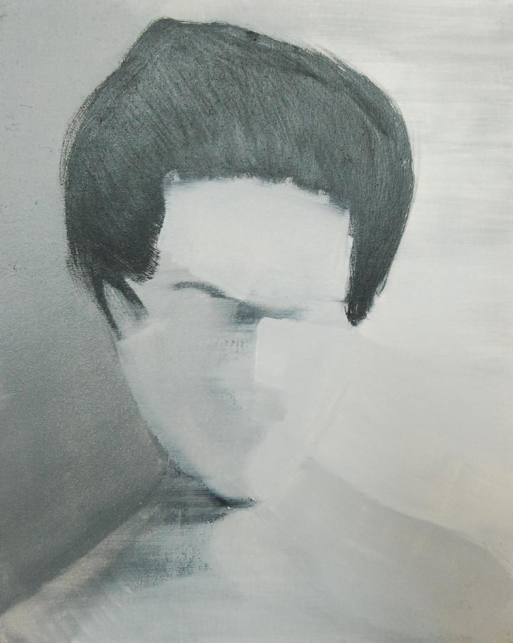 "Szkice do portretu 40", Cezary Bednarczyk, olej na płótnie, 50x40 cm
