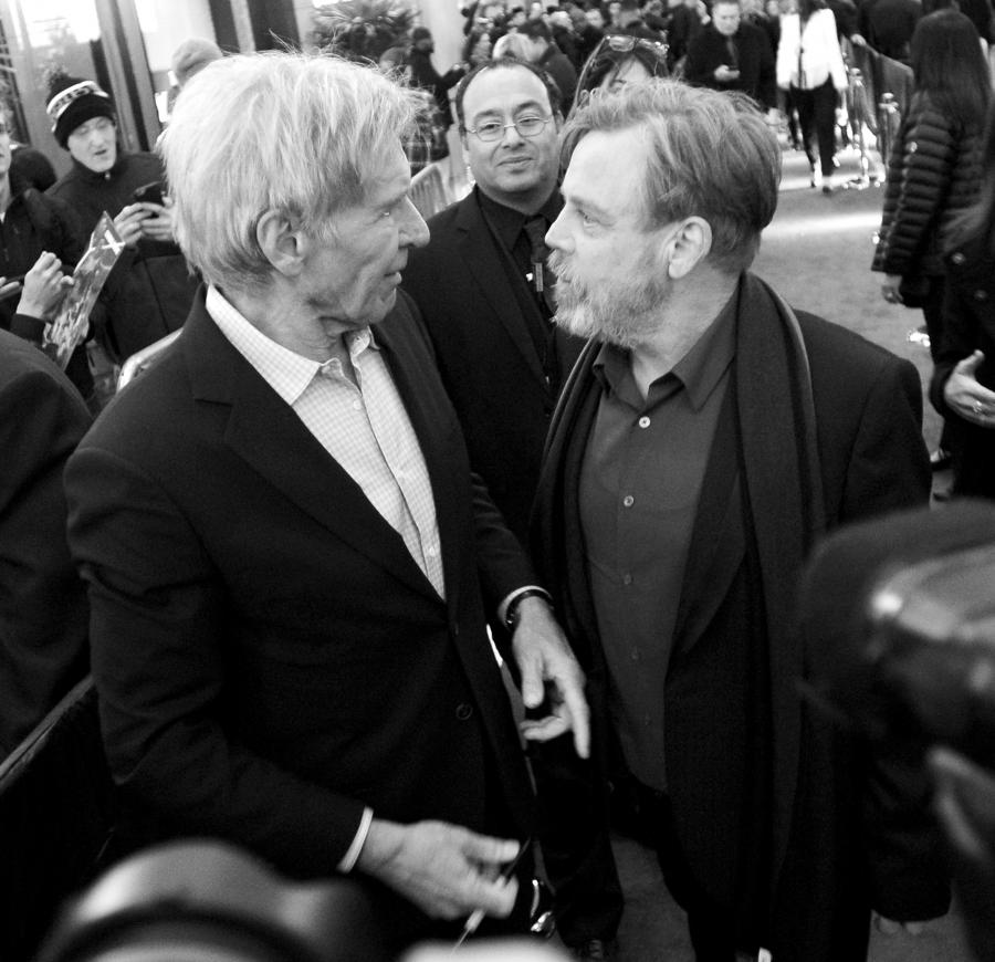 Harrison Ford i Mark Hamill na premierze "Gwiezdnych wojen"