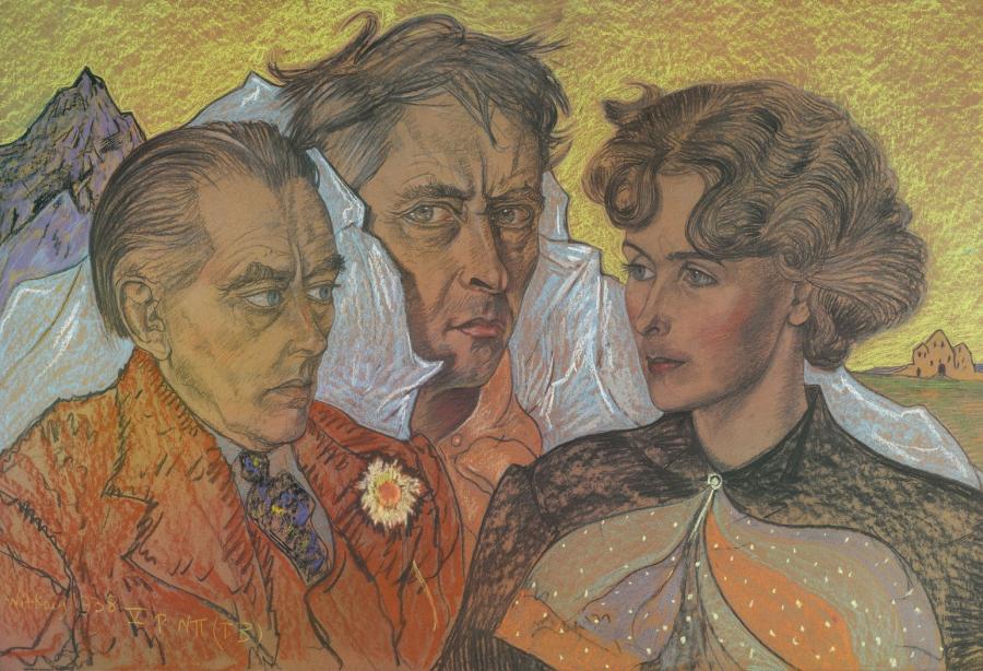 Stanisław Ignacy Witkiewicz - Autoportret z Tadeuszem Langierem i Bronisławą Włodarską